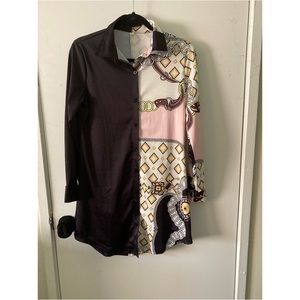 Button Down Shirt Collar Dress, size small.